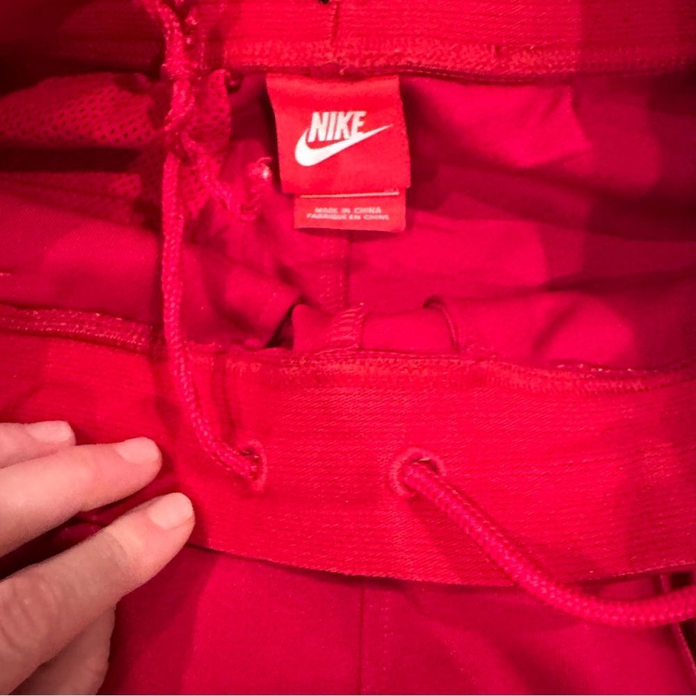 Nike Bright Red Retro Inspired Track Pants With Snaps Up Sides Size Small - Picture 8 of 12